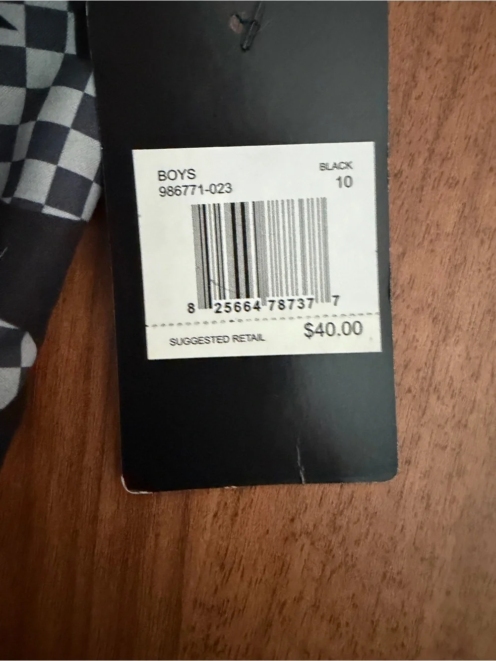 Hurley Boys Black Swim Shorts with Gray Checker Shark Pattern
